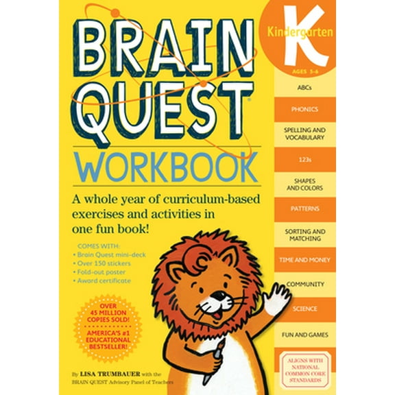 Pre-Owned Brain Quest Workbook: Kindergarten [With Stickers] (Paperback) 0761149120 9780761149125