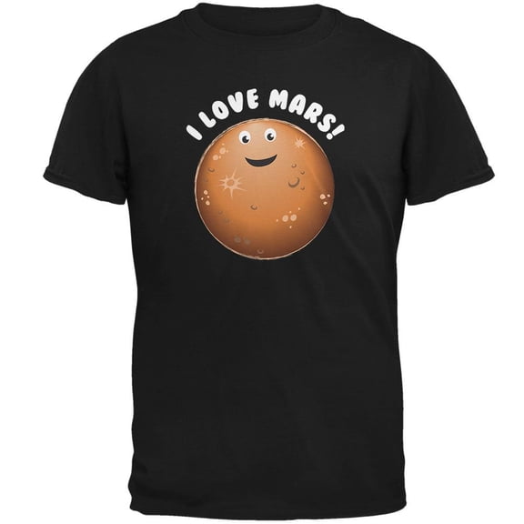 Planet Mars I Love Mars Mens Soft T Shirt Black 2XL