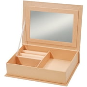 Darice Paper Mache Jewelry Box with Mirror 7.5 X 5.5 Inches