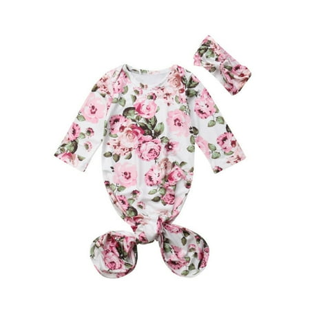 Infant Baby Flower Swaddle Warp Blanket Sleeping Bag Sleepsack Headband Outfit