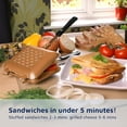 thumbnail image 5 of Jean-Patrique Stovetop Panini Grill Press Sandwich Maker, Copper – Ceramic Nonstick Grilled Cheese Maker with Handles - Indoor & Outdoor Double-sided Sandwich Toaster, 5 of 8