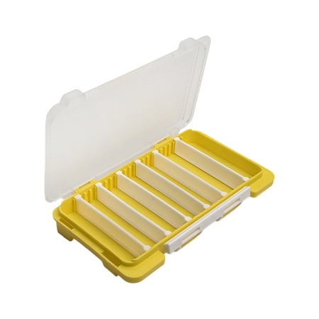 6 Compartment Fishing Tackle Box Portable Lure Organizer With Removable Inserts Clear Lid Fishing Case For Outdoor Angling(Yellow-17.5X10.5X2Cm)