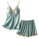 thumbnail image 1 of Gibobby Pijamas Mujer Verano Sexy Pijamas Conjunto de pijama con correa para el pecho para mujer, ropa de ocio de verano para el , Color sólido, con encaje(Verde,G), 1 of 3
