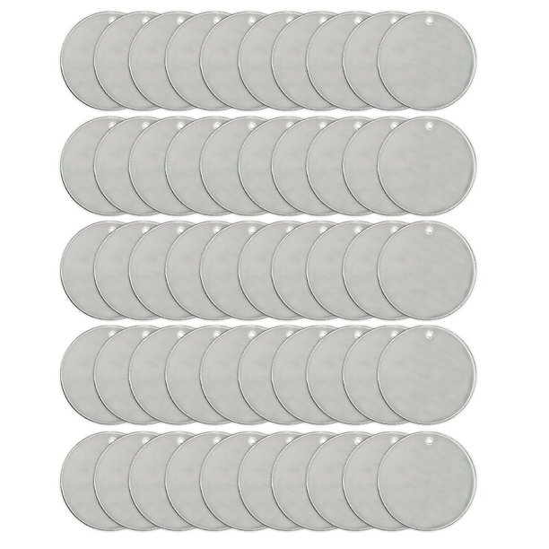 C 50 piezas de acrílico transparente en blanco llavero colgante etiquetas transparentes para proyectos de bricolaje
