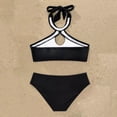 thumbnail image 4 of Gibobby Trajes de Baño Mujer Conjunto de bikini con estampado de mujer sexy Push Up Sujetador con relleno Traje de baño Traje de baño(Negro,G), 4 of 5
