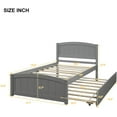 thumbnail image 5 of Harper & Bright Designs Twin size Platform Bed with Trundle, Gray 2, 5 of 8