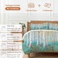 thumbnail image 6 of 3 Piece Teal Yellow Oil Painting Duvet Cover Set California King,Microfiber Comforter/Quilt Cover with Corner Ties and 2 Pillowcases,Contemporary Abstract Art All Season Bedding with Zipper Closure, 6 of 8