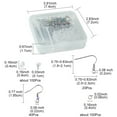 thumbnail image 4 of 1 box 60pcs 2 style 316 Surgical 304 Stainless Steel Earring Hooks French Hooks Ear Nuts Stainless Steel color 22 Gauge 19~21x20~23x3mm Hole: 2~2.2mm, 4 of 8