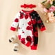 thumbnail image 3 of Gibobby Mono Corto Informal de manga larga con estampado Floral para niñas pequeñas, mono para recién nacidos, ropa(Rojo， 0-3 Meses), 3 of 4