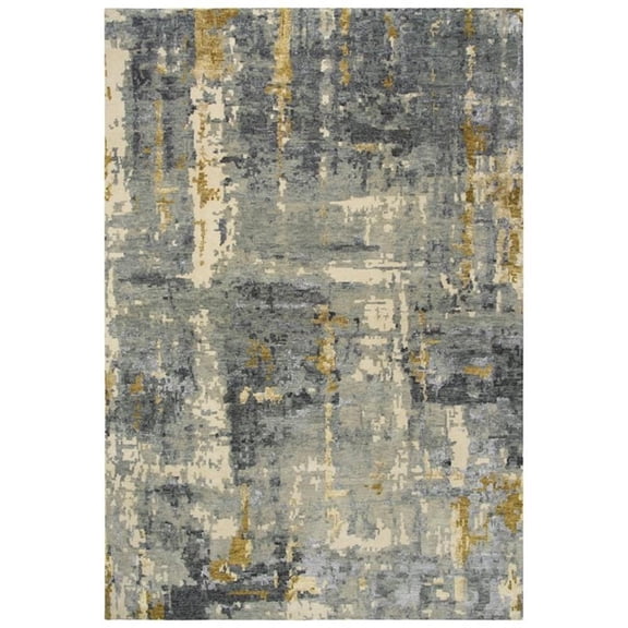 Alora Decor Noble 8' x 10' Abstract Gray/Beige/Gray/Rust/Blue Hand Knot Area Rug