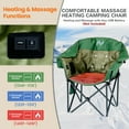 thumbnail image 4 of ABORON Padded Heated Massage Camping Chair Adult, Outdoor Folding Chair with 3 Heat Level & Back Massage, Heated Patio Chair Portable Heavy Duty Arm Chair, Support Up to 400lbs, Battery NOT Included, 4 of 9