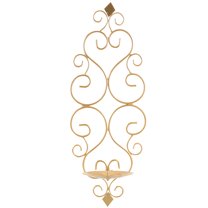 Soimiss Wrought Iron Wall Candle Sconce in Golden Finish for Stylish Home Decor
