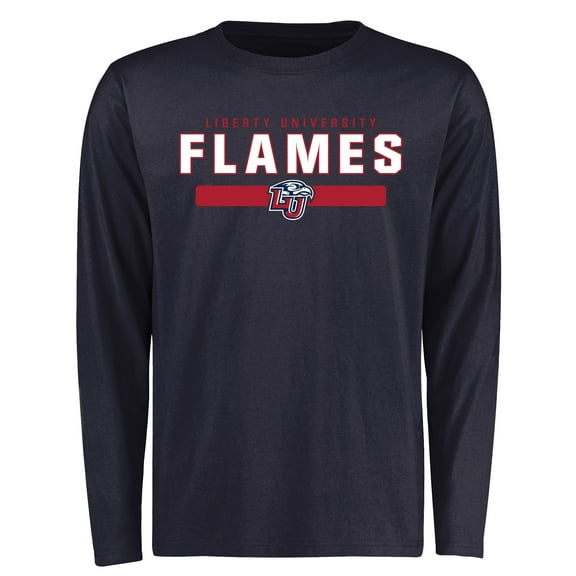 Men's Navy Liberty Flames Team Strong Long Sleeve T-Shirt