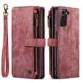 thumbnail image 1 of Wallet Case Artificial Leather Card Holder, Magnetic Kickstand & Zipper For Samsung Galaxy S23 S22 S21 S20 Ultra S21 FE S10 S9 S8 Plus Note 10 Note 20 Ultra, 1 of 5