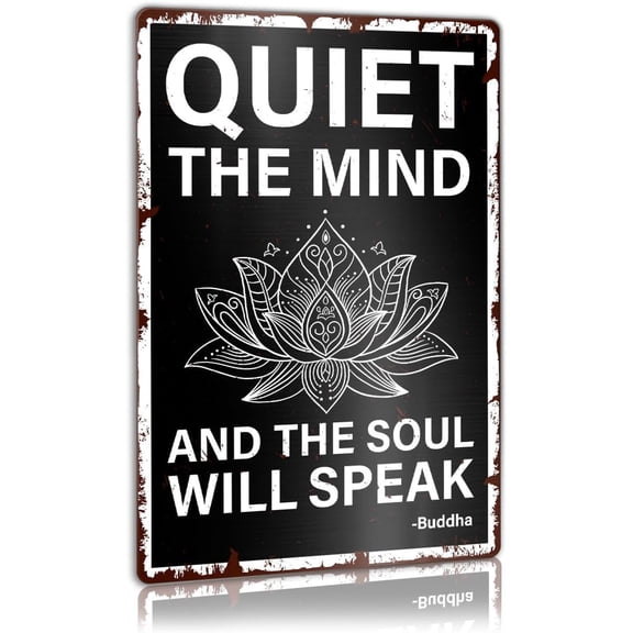 Meditation Yoga Studio Gym Spiritual Zen Metal Sign 12 x 8 Inch Vintage Wall Decor
