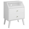 thumbnail image 2 of Home Square 2 Drawer Cubby Wood Nightstand Set in White (Set of 2), 2 of 7