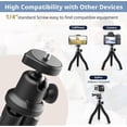thumbnail image 2 of Flexible Portable Cell Phone Tripod Stand, Small Mini Tripod with Remote Control for Video Recording, Vlogging and Travel Photography (Black), 2 of 3