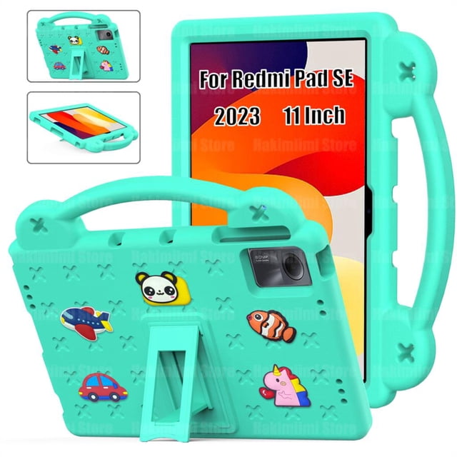 Kids Safe EVA Bear Case For Xiaomi Redmi Pad SE 11 Inch 2023 Handheld Shockproof Tablet Cover For Redmi Pad SE 11" 2023 #R Green Redmi Pad SE 11 inch