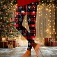 thumbnail image 2 of Fiaer Black Leggings Women Christmas Warm Thermal Trendy Funny Graphic Pants Santa Snowflake Snowman Graphic Plus Size High Waisted Trousers Red S, 2 of 5