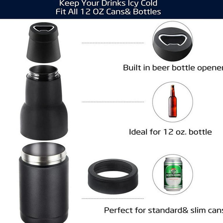 Tumbler Buddy Insulated Can Holder – Vacuum-Sealed Stainless Steel – Beer Bottle Insulator for Cold Beverages –Thermos Beer Cooler Suited for Any