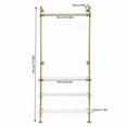 thumbnail image 2 of Gold Metal Ceiling Free Standing Clothes Bar Display Closet Rod Garment Rack, 2 of 12
