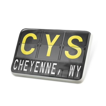 Porcelein Pin CYS Airport Code for Cheyenne, WY Lapel Badge – NEONBLOND
