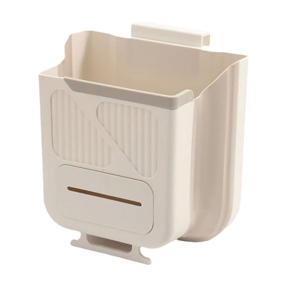Birdeem Under Sink Trash Can for Cabinet Door, Foldable Hanging Garbage Bin for Kitchen, Space Saving Waste Container with Lid for Out of Sight Storage, Plastic Rubbish Holder for Home Organization