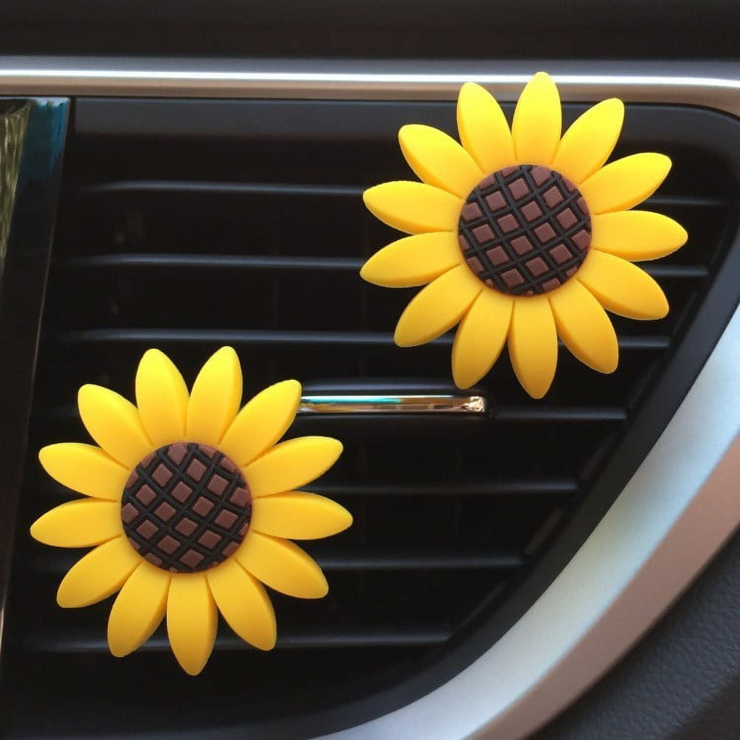 Car Air Vent Fragrant Perfume Clip Car Lovely Rubber Sunflower Auto  Interior Car Air Vent Fragrant Perfume Clip Car Air Vent Cute Sunflower Auto  Interior Decoration Easy Operation Reusable Sunflower 