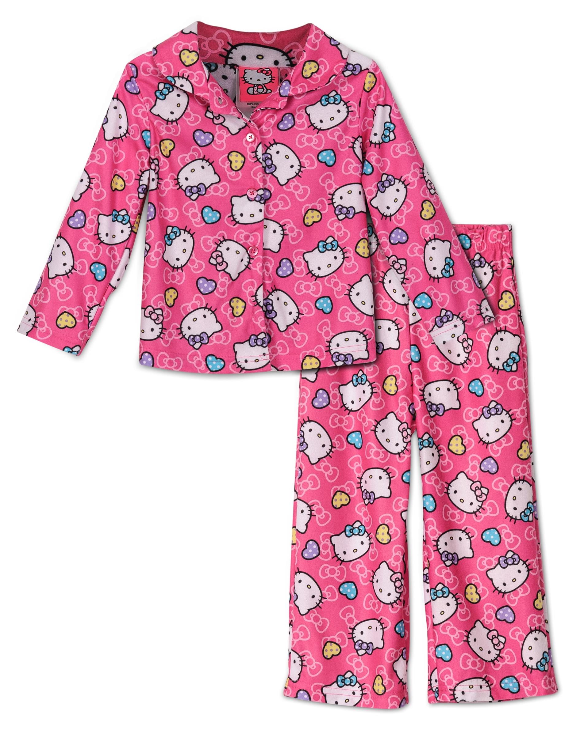 Hello Kitty Hello Kitty Girls Toddler Pajamas Pink Flannel Long