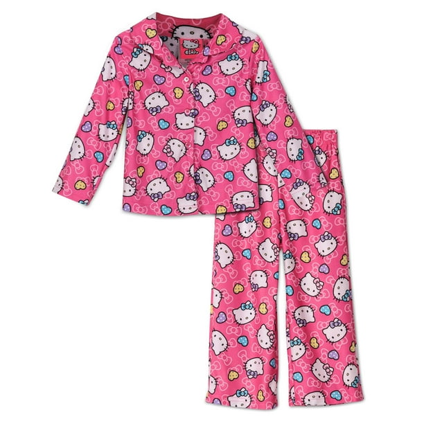 Hello Kitty Hello Kitty Girls Toddler Pajamas Pink Flannel Long