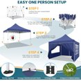 thumbnail image 5 of COBIZI 10x10 Pop up Canopy with 4 Removable Sidewalls, Sandbags, Stakes & Ropes, Upf 50+ Easy Setup Canopy Tent Waterproof Outdoor Instant Portable Shelter for Business, Events, Vendor, Dark Blue, 5 of 11