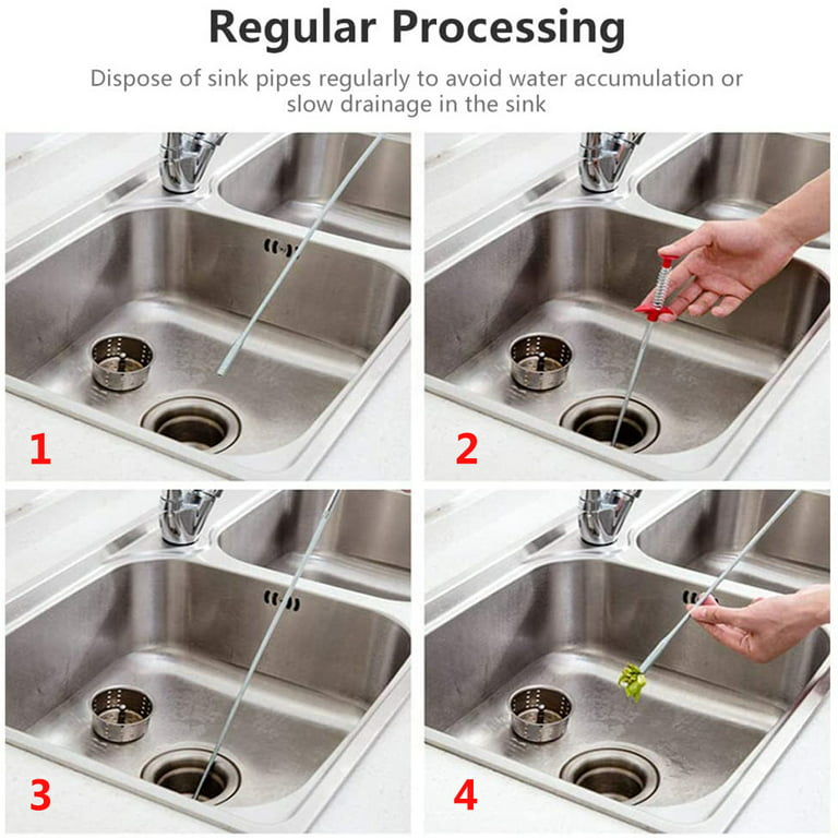 Flexible Claw Grabber Drain Cleaning Claw Spring Pipe Dredging Tool With 4  Claws 63 inch Drain Claw Grabber for Sink, Sewer, Drains, Toilet 