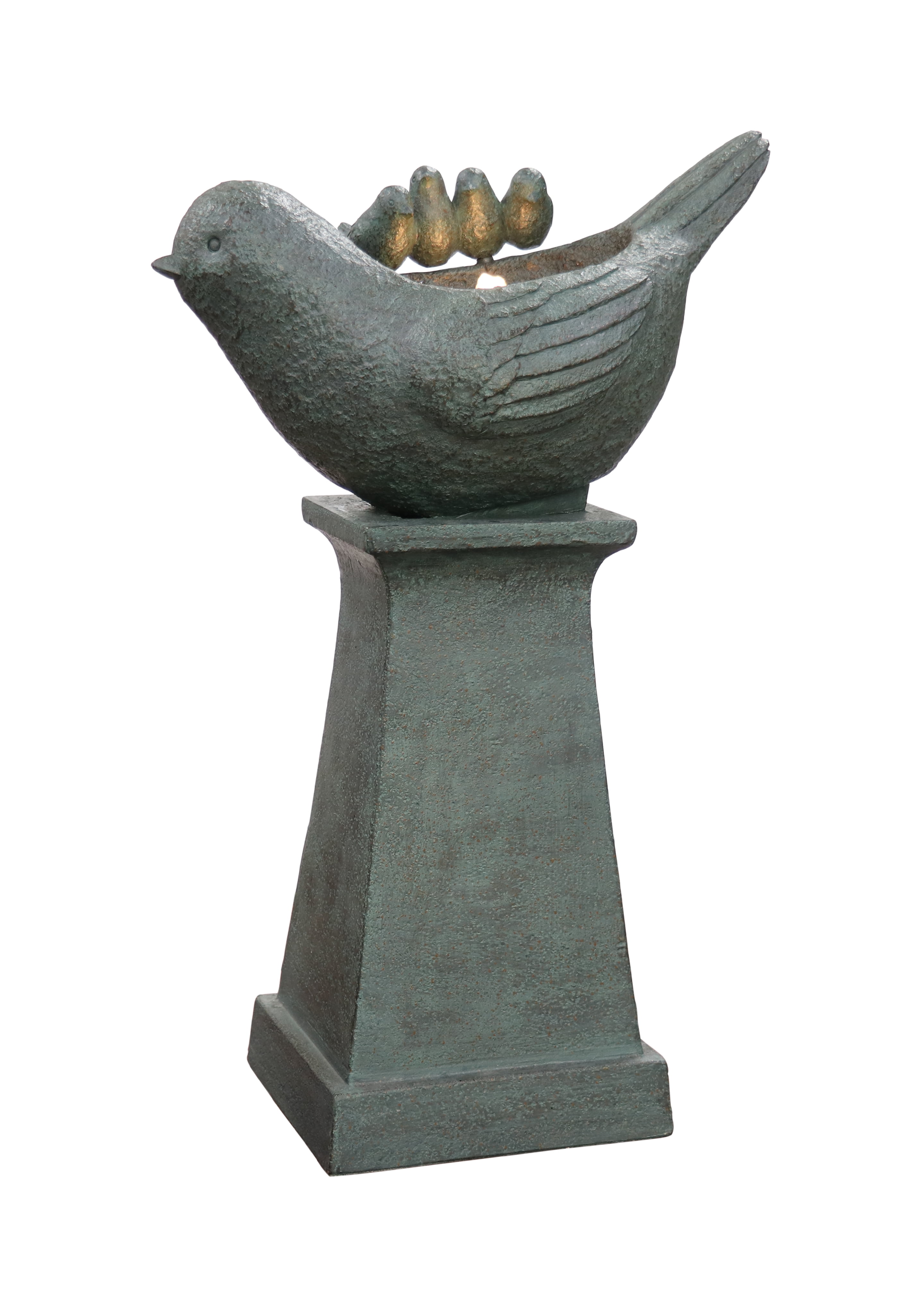 Hi-Line Gift Outdoor Lighted Bird Bath Fountain