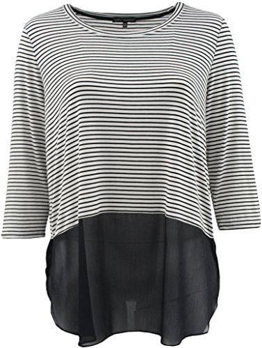 plus size black and white striped blouse