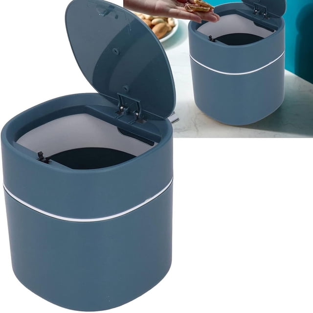 Elegant Mini Desktop Can - Efficiently Organizes Clutter for Home Kitchen Desk Features Lid for Clean Living Environment