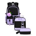 thumbnail image 6 of AHMOMEI 3Pcs Backpack Set Lace-Up Bow, Large Capacity Cute Bagpack with Lunch Tote & Pencil Case Leightweight, Camping, Trips, & Weekend Getaways, 6 of 10