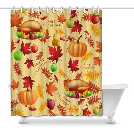 Pop Fall Thanksgiving Day House Decor Shower Curtain For Bathroom