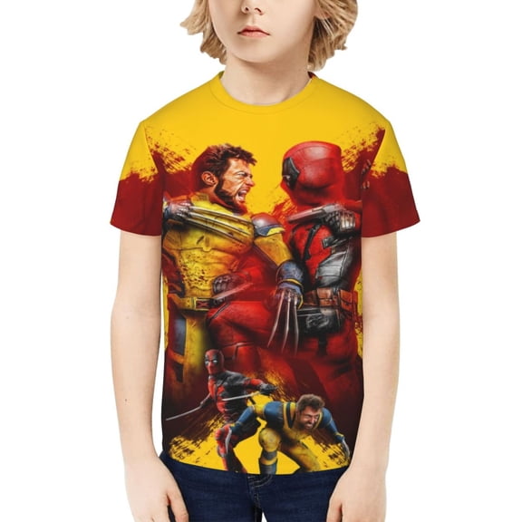 Wolverine T-Shirt for Boys Girls Youth, 3D Printed Graphic T-Shirts Short Sleeve Summer Casual Tee Shirts for Kids