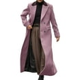 thumbnail image 4 of Trench Coat Men Long Length Plus Size Button Business Overcoat Winter Warm Loose Fit Windbreak Outerwear Jackets, 4 of 4