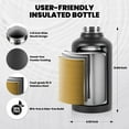 thumbnail image 5 of Insulated Water Bottle 64 oz, Triple Wall Vacuum Stainless Steel (Cold for 48 Hrs), Leak Proof & Non-BPA, Half Gallon Water Flask Jug with Paracord Handle & Straw Spout Lids, Magic Black, 5 of 7