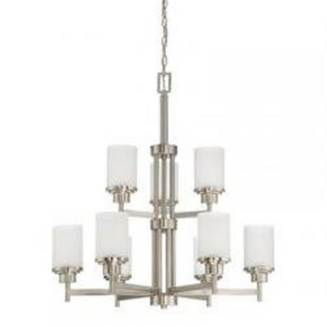 Concord F17029-80 Lustre à 2 Niveaux 9 Lumières avec Verre de Lin