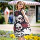 thumbnail image 5 of Balery Gothic Skulls And Roses Camisón de princesa para niñas, pijama de algodón con mangas abullonadas, suave y bonito.-XX-Large, 5 of 6