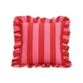 thumbnail image 4 of 18"x18"Ruffle Square Throw Pillow Covers，Red and White Striped Decorative Pillow Cases Set of 2, for Sofa Bed and Living Room Decoration(Blue), 4 of 8