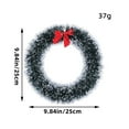 thumbnail image 2 of Hvmvliv 9.84in Christmas Bow Wreath Tinsel Xmas Wreath for Front Door Decoration with Bow Outdoor Christmas Decoration White, 2 of 5