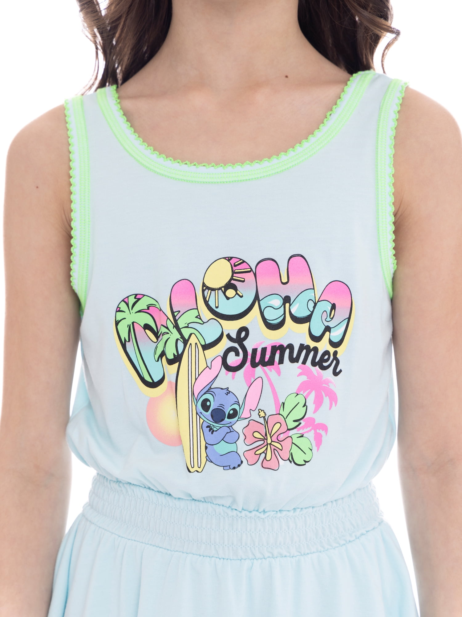 Lilo & Stitch Girls Flutter Skirt Graphic Romper, Sizes 4-12