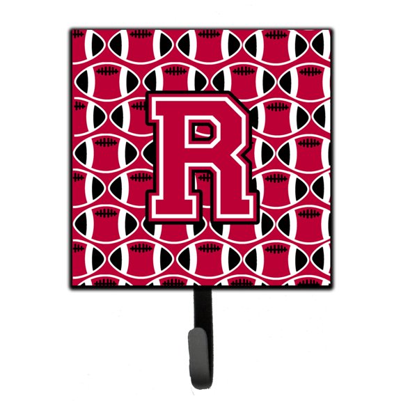 Letter R Football Crimson and White Leash or Key Holder