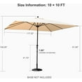 thumbnail image 4 of PURPLE LEAF 10' x 10' Patio Market Umbrella Outdoor Table Sun Umbrellas with Crank 8 Aluminum Sturdy Ribs for Pool Deck Backyard Beach Beige, 4 of 7