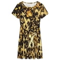thumbnail image 3 of New Orleans Black And Gold Louisiana Fleur De Lis Beads Short Sleeve Dress Women Summer Evening Dresses Ladies Sundress, 3 of 7