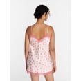 thumbnail image 4 of Joyspun Women’s Lace Trim Stretch Satin Chemise, Sizes S-3X, 4 of 6