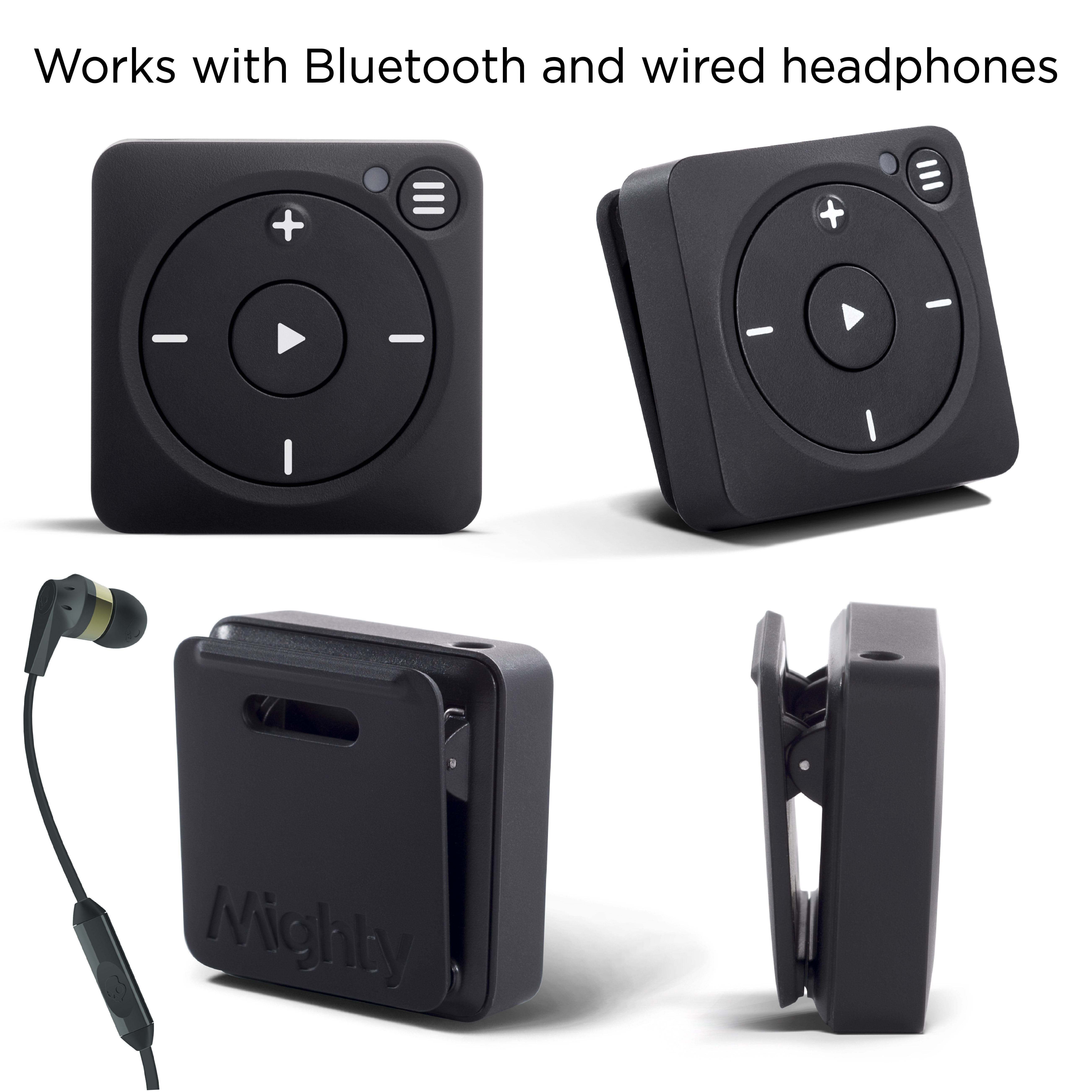 Zazzy Black Mighty Vibe Spotify Music Player Bluetooth & Wired Headphones 8GB Storage No Phone Needed 
